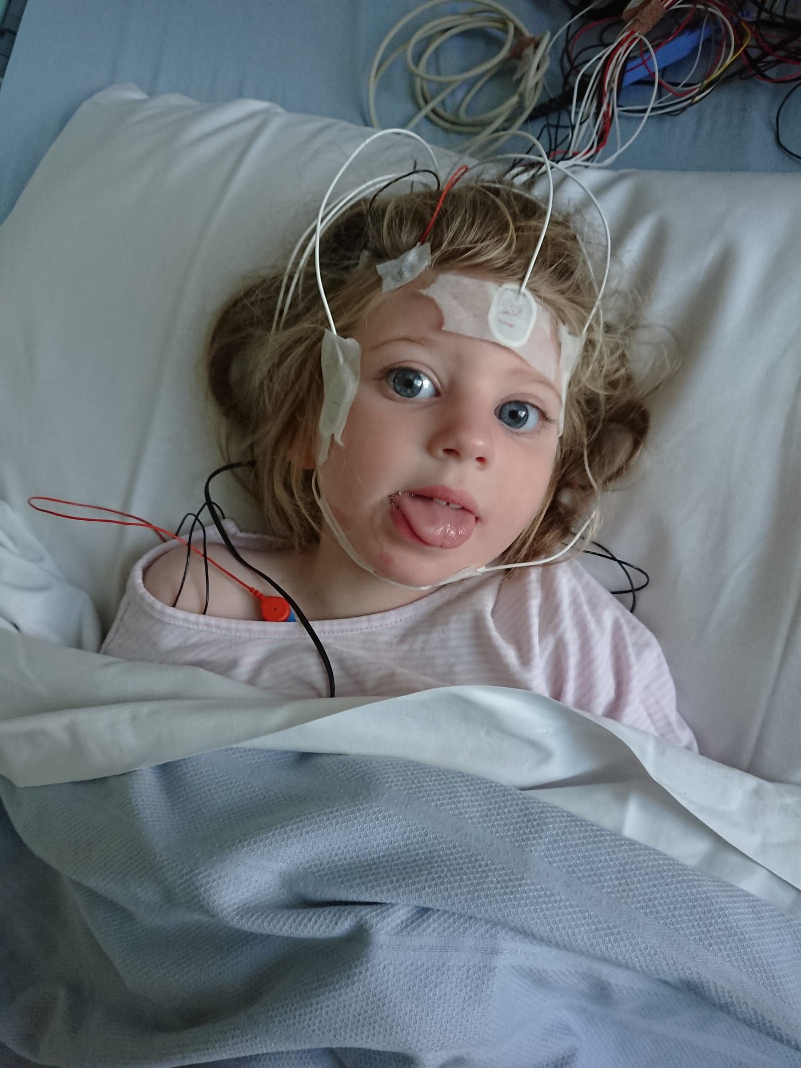 A child during an EEG recording
