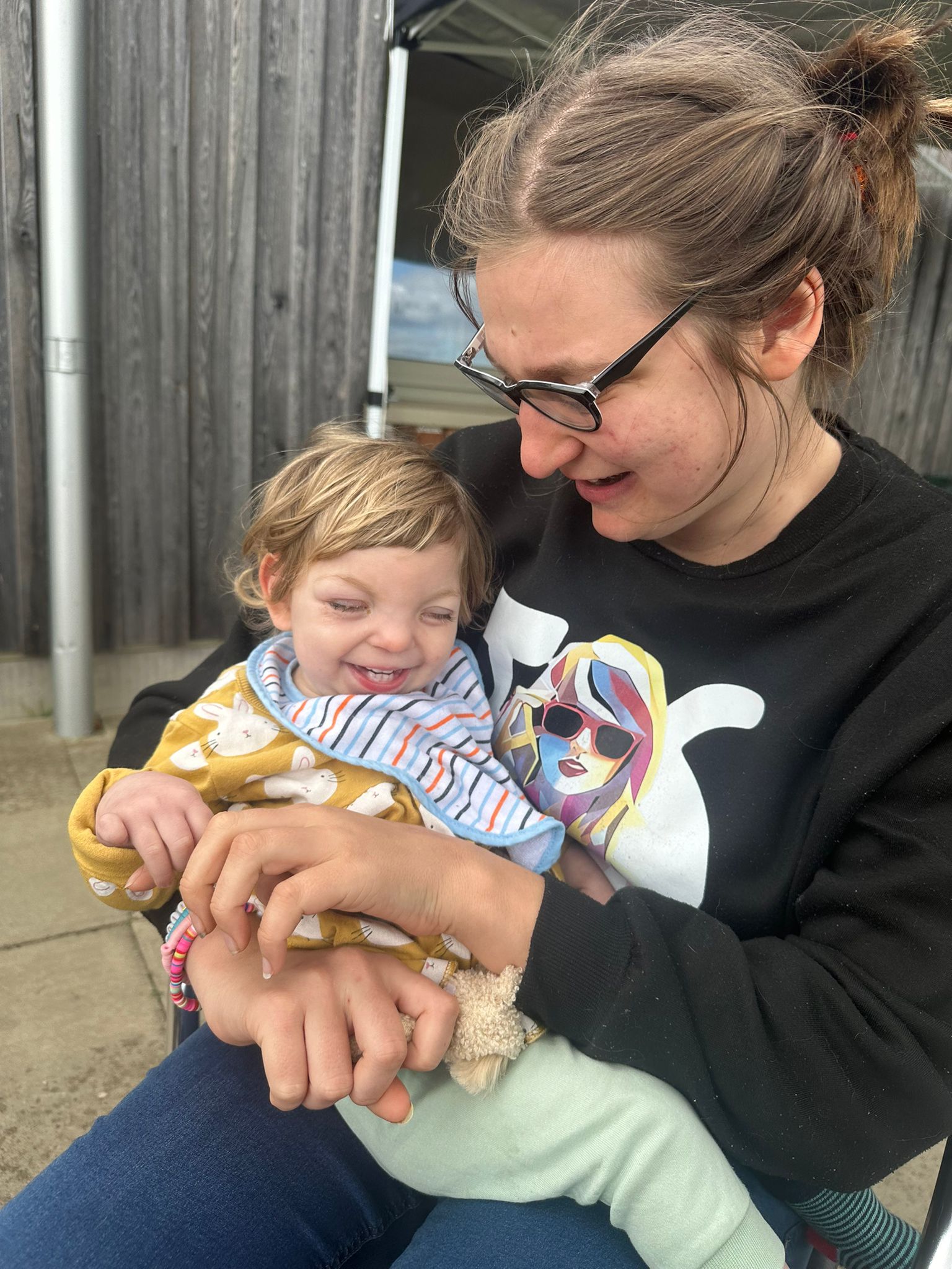 Jess with her baby